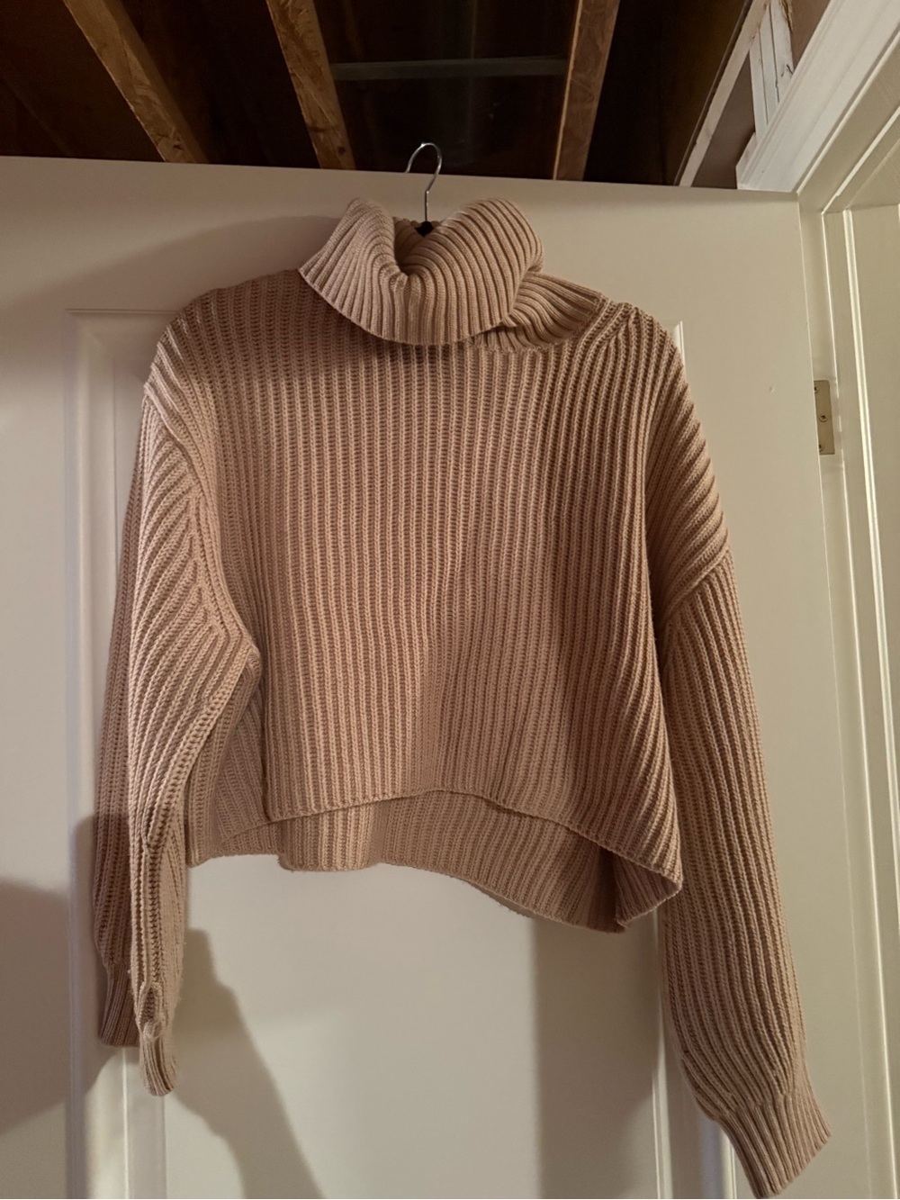Aritzia Cozy Cropped Turtleneck Sweater - Beige